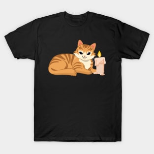 Easily Distracted by Cats and Candles T-Shirt